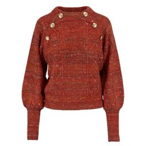 VERONICA BEARD ADELAIDE BLOUSON SLEEVE CREWNECK PULLOVER SWEATER SIZE S $550